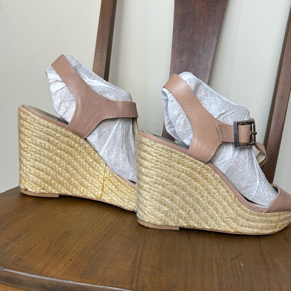 Vince Camuto Tan Leather Wedge Sandals - Picture 7 of 14